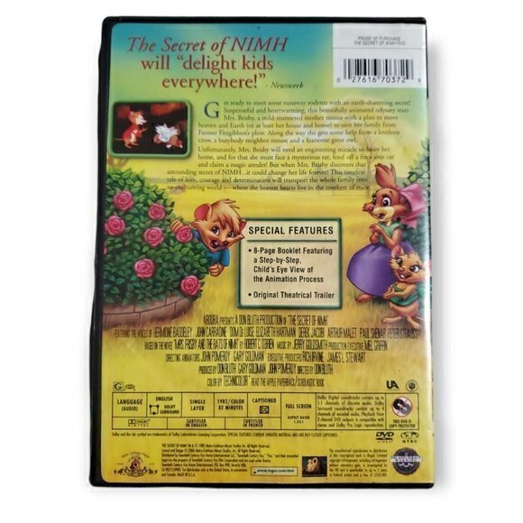 The Secret of NIMH - [DVD] - VERY GOOD‎ - Picture 2 of 3